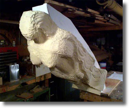Process of carving a custom figurehead by Carved Wood Signs