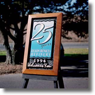 Benicia Refinery sign by Carved Wood Signs