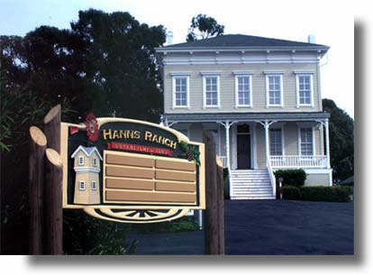 Hann's Ranch carved wood sign from Fred Schlatter