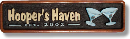 Carved Wood house sign